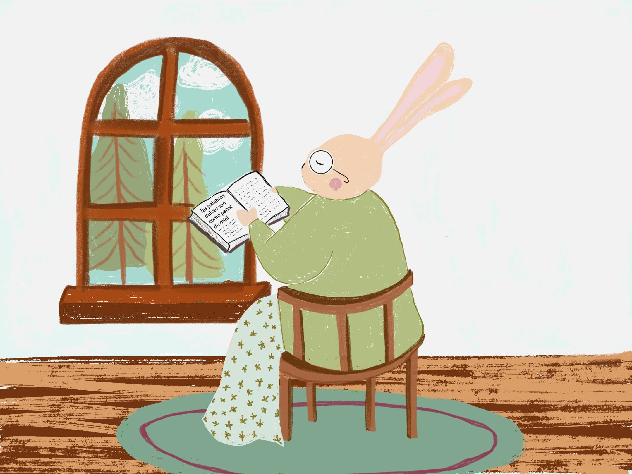 Magnolia leyendo junto a la ventana